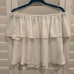 White Off the Shoulder Crop Top